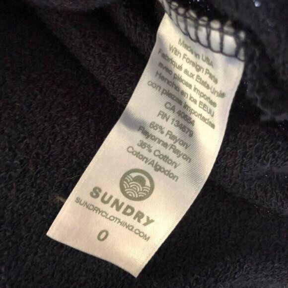 Sundry Dark Navy Rainbow Graphic Sweater XS - Picture 5 of 6